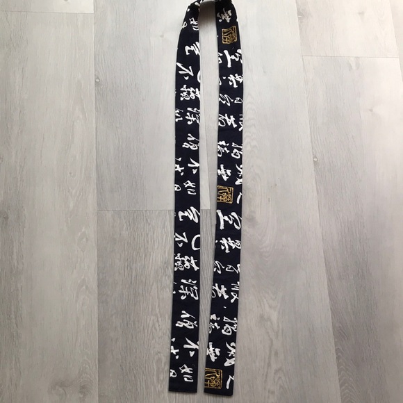 ADULT NAVY WHITE JAPANESE SASH KIMONO OBI BELT - Picture 5 of 5